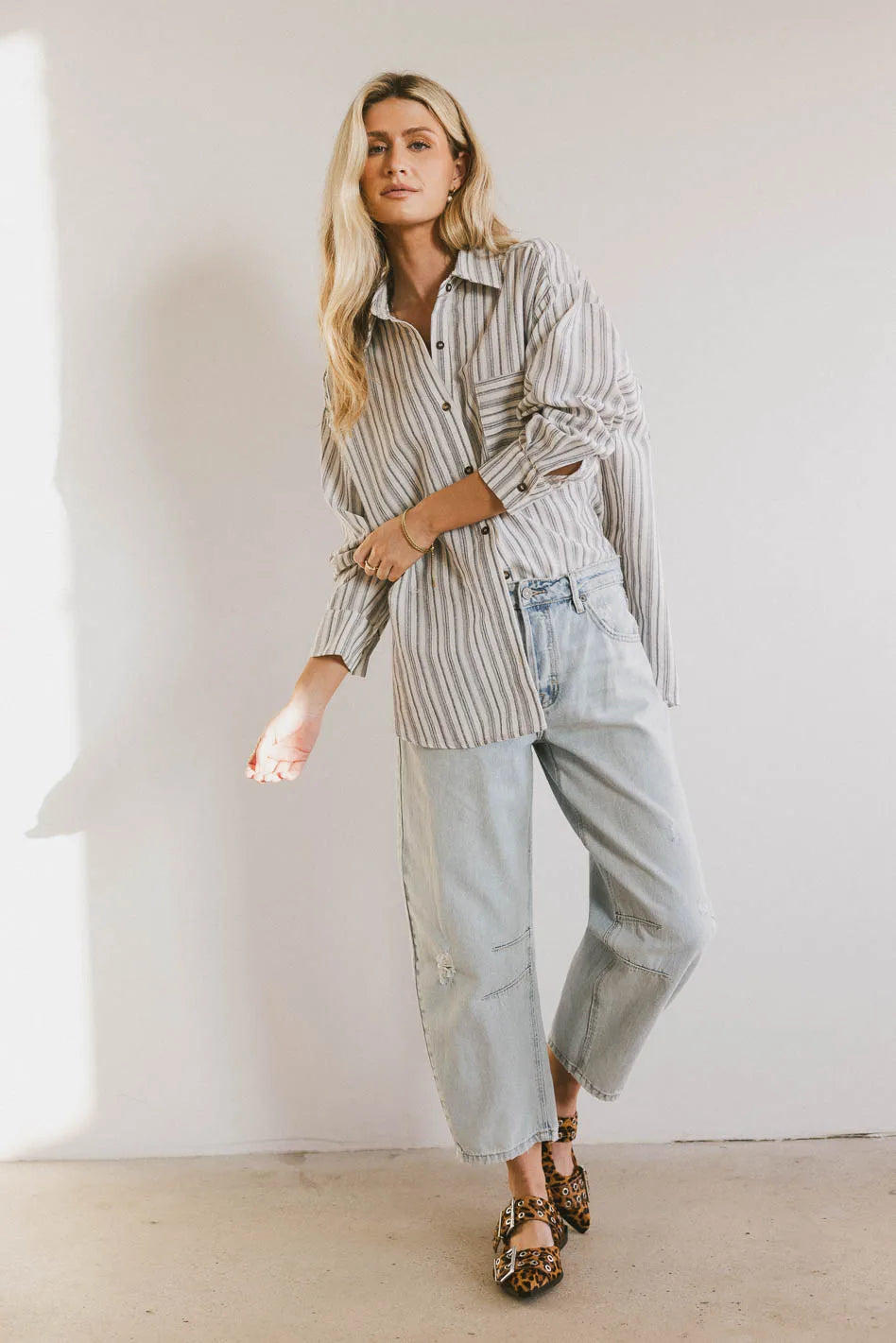 Long sleeves blouse in cream