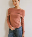Off shoulder top in terracotta