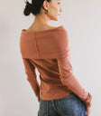Plain color top in terracotta