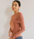 Long sleeves top in terracotta
