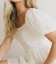 Puff sleeves dress in cream