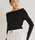 Long sleeves top in black