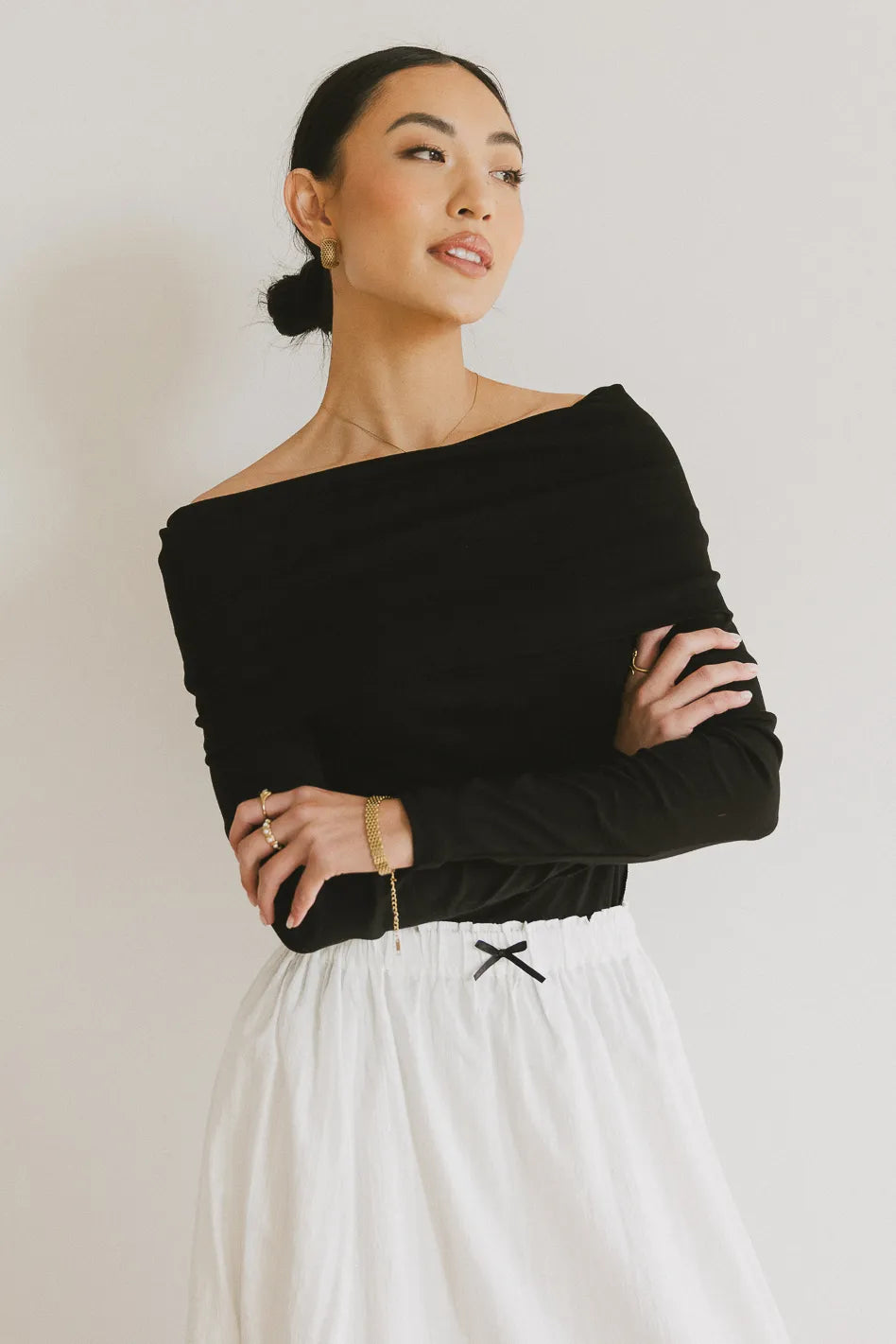 Knit top in black