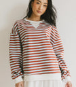 Knit top in striped red