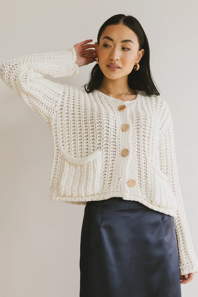 Long sleeves top in cream