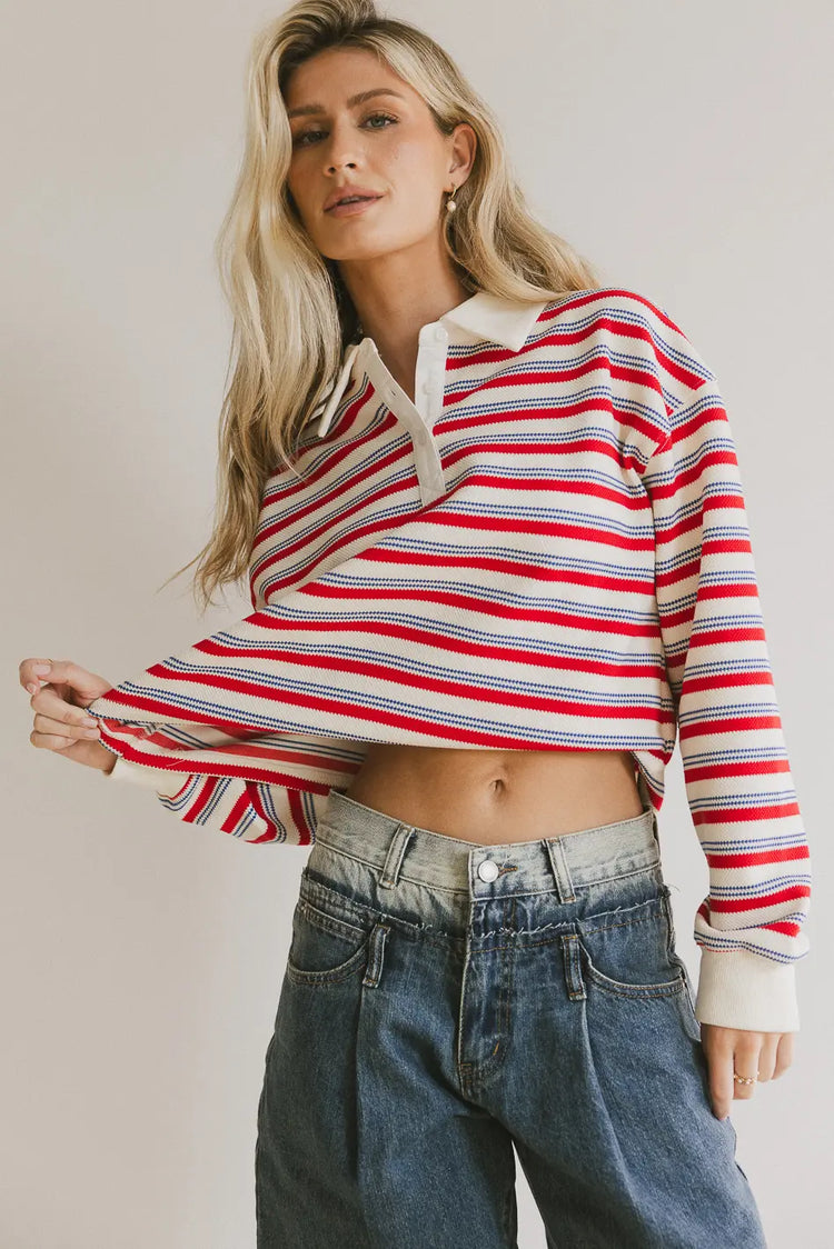 Knit top in red