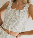 Floral top in white
