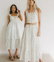 Midi skirt in cream