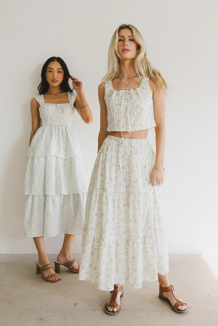 Midi skirt in cream