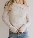 Plain color off shoulder top