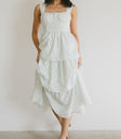 Tiered dress in cream