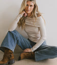 Off shoulder top in sand