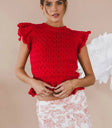 Short sleeves top in red