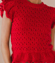 Round neck sweater top in red