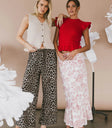 Wide leg leopard print pants
