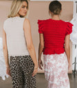 Plain color top in red