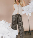 leopard wide leg pants