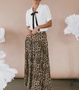 Tiered leopard print skirt