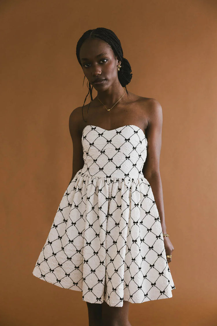 Bows mini dress in cream