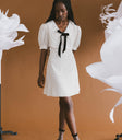 polka dot dress with collar and front tie