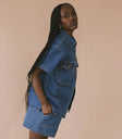Short sleeves top in denim