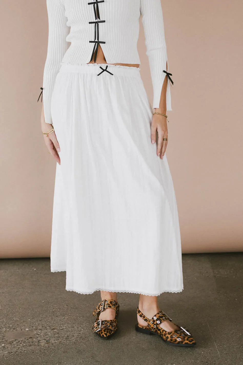 Maxi skirt in white