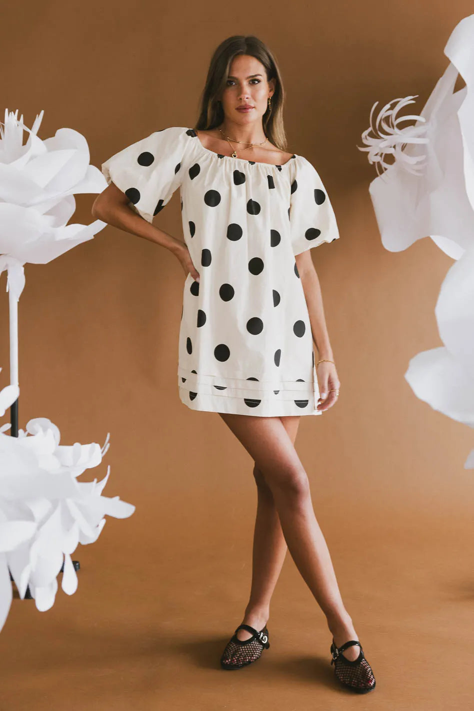 Mini dress in oatmeal