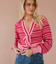 pink front tie knit