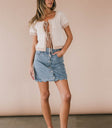 striped tie top in taupe