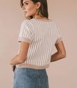 Striped top in taupe