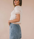 Medium wash denim skirt