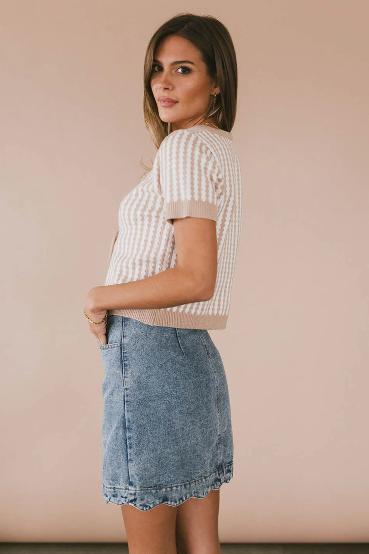 Medium wash denim skirt