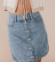High rise denim skirt