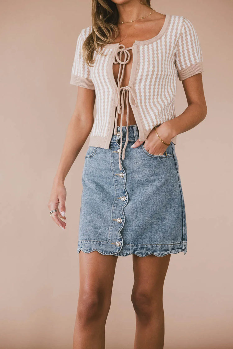 Knit top in taupe