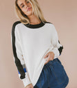 white colorblock sweater