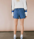 Plain color denim shorts