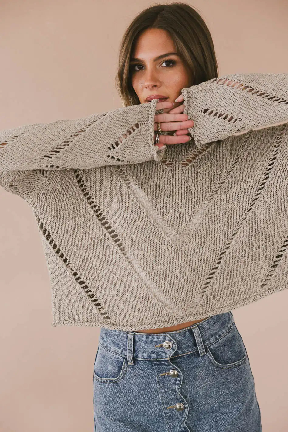 Kit top in taupe