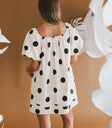 Elastic shoulders dress in oatmeal
