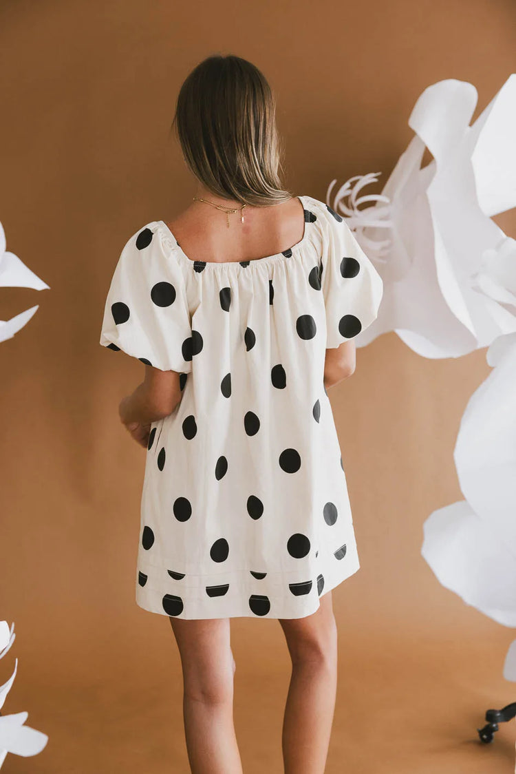 Elastic shoulders dress in oatmeal