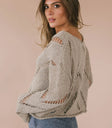 Crocheted top in taupe