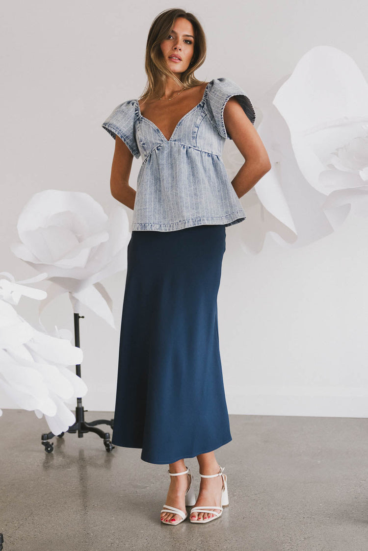 Midi skirt in navy