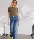 basic leopard short sleeve top
