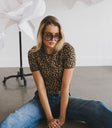 leopard short sleeve top