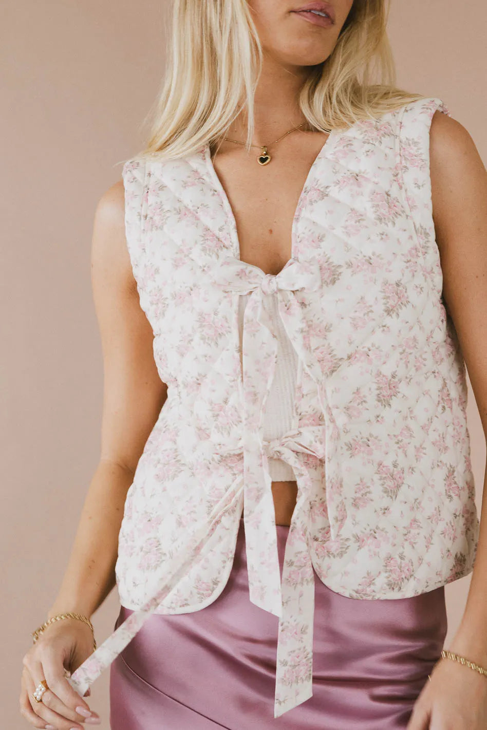 Two front tie vest in multi color