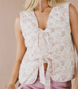 Two front tie vest in multi color