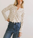 Round neck top in cream