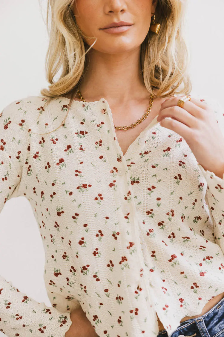 Knit top in cream