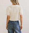 Plain color top in cream