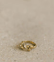 Double heart gold ring