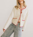 Long sleeves cardigan in red